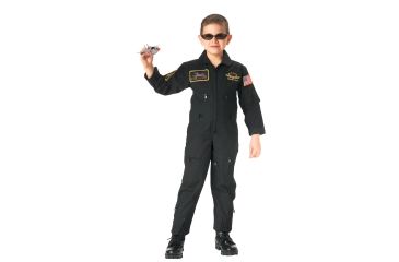 Image of Rothco Flight Coverall With Patches - Kid's, Small, Black, 7203-305
