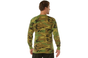 Image of Rothco Long Sleeve Vintage T-Shirt - Woodland Camo, Small, 3733-S
