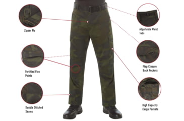 Image of Rothco Midnight Camo Tactical BDU Pants, S 27in-31in Waist, Midnight Black Camo, 12012-MidnightBlackCamo-S27-31Waist