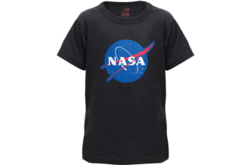 Image of Rothco NASA Meatball Logo T-Shirt, Kids, Black, Large, 1918-189