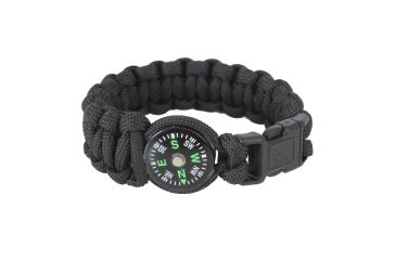 Image of Rothco Paracord Compass Bracelet, Black, 7, 957-Black-7Inches