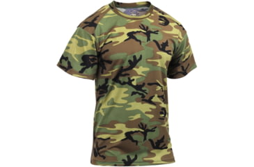 Image of Rothco Polyester Performance T-Shirt, Mens, Woodland Camo, Extra Large, 44010-401