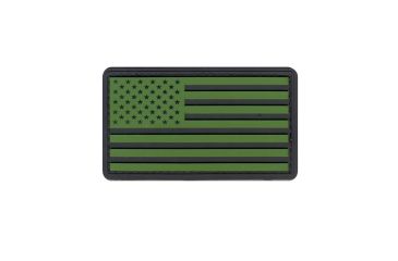 Image of Rothco PVC US Flag Patch With Hook Back, Black / Olive Drab, Bulk Packaging, 27783-BlackOliveDrab-BulkPackaging