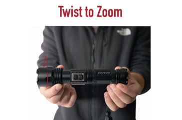 Image of Rothco Rechargeable LED Tactical Task Light w/ Zoom, 18650 Lithium-Ion, White/Red, 2000 Lumens, Black, 68550