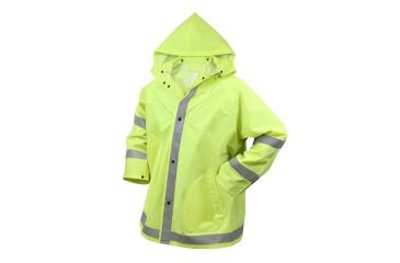 Image of Rothco Safety Reflective Rain Jacket, Safety Green, 4XL, 3666-SafetyGreen-4XL