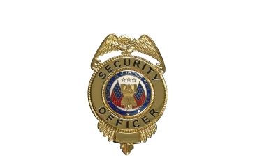 Image of Rothco Security Officer Badge w/ Flags, Gold, 1914-Gold