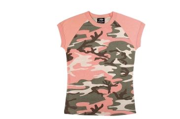 Image of Rothco Short Sleeve Camo Raglan T-Shirt, Subdued Pink Camo, XL, 8079-SubduedPinkCamo-XL