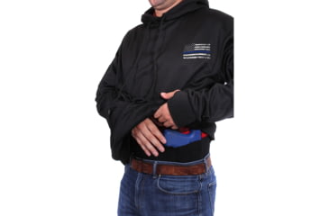 Image of Rothco Thin Blue Line Concealed Carry Hoodie, Black, Small, 52071-Black-S