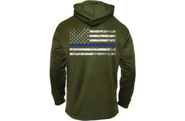 Image of Rothco Thin Blue Line Concealed Carry Hoodie, Olive Drab, Extra Large, 52471-OliveDrab-XL