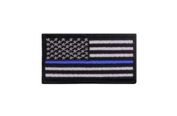 Image of Rothco Thin Blue Line Flag Patch - Iron On, 1709