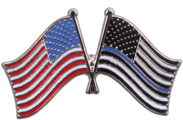 Image of Rothco Thin Blue Line US Flag Pin, Red/White/Blue, 1966