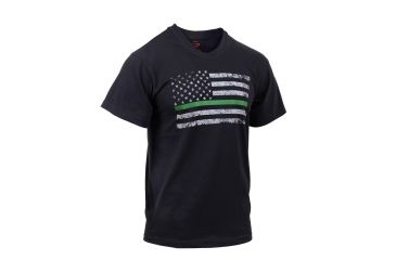 Image of Rothco Thin Green Line Distressed Flag T-Shirt, 2XL, 2694-2XL