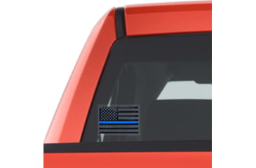Image of Rothco Transparent Thin Blue Line Flag Decal, Small, 12930-S