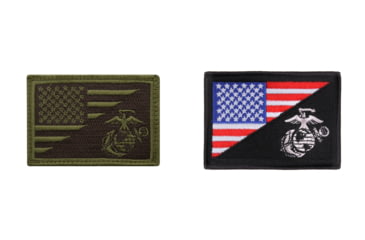 Image of Rothco US Flag / USMC Globe and Anchor Morale Patch, Olive Drab, Red/White/Blue