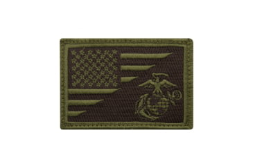 Image of Rothco US Flag / USMC Globe and Anchor Morale Patch, Olive Drab, 1738-OliveDrab