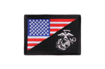 Image of Rothco US Flag / USMC Globe and Anchor Morale Patch, Red/White/Blue, 1896-RedWhiteBlue