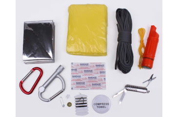 Image of Rothco Utility Pouch with Survival Kit Essentials, Black, 10189-Black