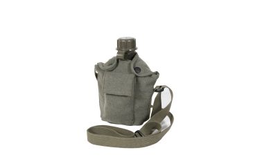 Image of Rothco Vintage Canvas Carry-All Canteen Cover With Shoulder Strap, Olive Drab, 614-OliveDrab