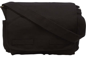 Image of Rothco Vintage Unwashed Canvas Messenger Bag, Black, 9118