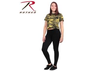 Image of Rothco Womens Camo Crop Top, Stinger Yellow Camo, L, 1944-StingerYellowCamo-L