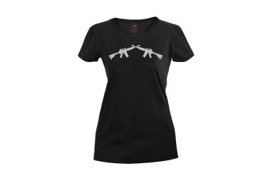 Image of Rothco Womens Crossed Rifle Long Length T-Shirt, Extra Small, 5679-XS