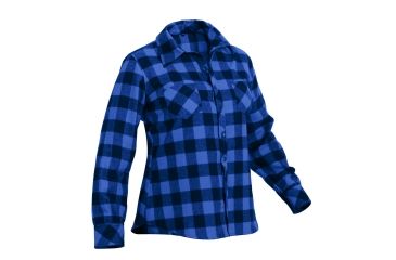 Image of Rothco Womens Plaid Flannel Shirt, Blue/Black, Small, 5575-BlueBlack-S