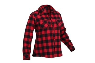 Image of Rothco Womens Plaid Flannel Shirt, Red/Black, Extra Small, 55739-RedBlack-XS