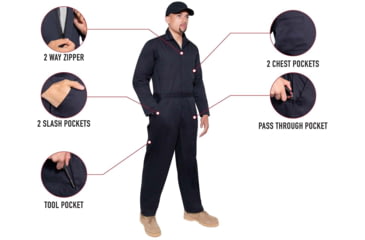 Image of Rothco Workwear Coverall, Midnight Navy Blue, Small, 10481-MidnightNavyBlue-S