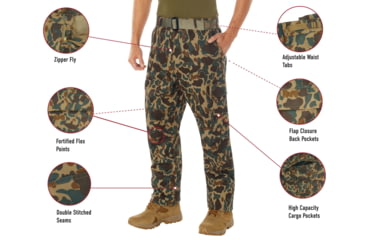 Image of Rothco X Bear Archery Fred Bear Camo Tactical BDU Pants, M 31in-35in Waist, 19020-M31-35Waist