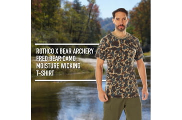 Image of Rothco X Bear Archery Fred Camo Moisture Wicking T-Shirt - Men's, Camo, Large, 613902036055