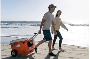 Image of RovR Products RollR 60 Cooler w/ Wagon Bin, Desert, 60 Quart, 60DROLLRWB