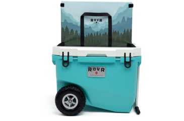 Image of RovR Products RollR 60 Cooler w/ Wagon Bin, Glacier, 60 Quart, 60GROLLRWB