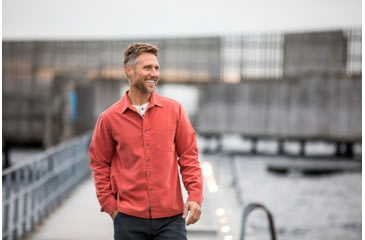 Image of Royal Robbins Desert Pucker Dry Long Sleeve Shirt - Mens, Large, Redwood, Y72221-499-L