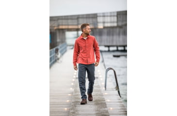 Image of Royal Robbins Desert Pucker Dry Long Sleeve Shirt - Mens, Large, Redwood, Y72221-499-L