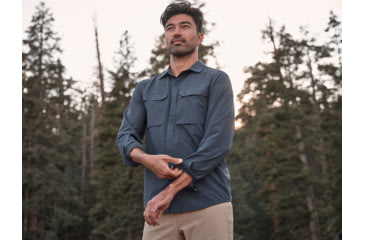 Image of Royal Robbins Expedition Pro Long Sleeve Shirt - Men's, Medium, Navy, Y422039-728-M