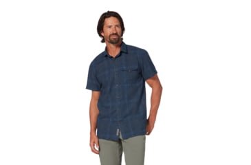 Image of Royal Robbins Hempline Spaced S/S Shirt - Mens, Collins Blue, M, Y721021-Collins Blue-M