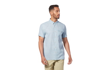 Image of Royal Robbins Hempline Spaced S/S Shirt - Mens, Summer Sky, L, Y721021-Summer Sky-L