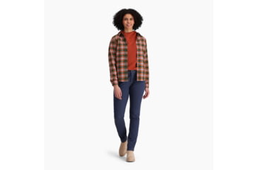 Image of Royal Robbins Lieback Organic Cotton Flannel Long Sleeve - Womens, Baked Clay Wildwood Pld, Extra Small, Y621012215XS