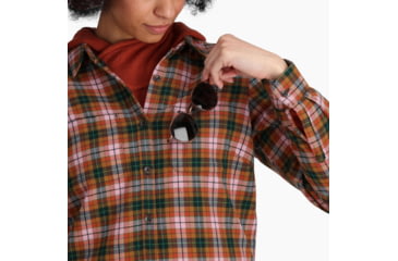 Image of Royal Robbins Lieback Organic Cotton Flannel Long Sleeve - Womens, Baked Clay Wildwood Pld, Extra Small, Y621012215XS