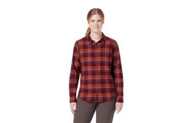 Image of Royal Robbins Lieback Organic Cotton Flannel Long Sleeve Shirt - Women's, Large, Burnt Grape Timber Cove Pld, Y621012-503-L