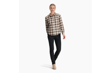Image of Royal Robbins Lieback Organic Cotton Flannel Long Sleeve - Womens, Ivory Wildwood Pld, Medium, Y621012140M