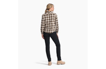 Image of Royal Robbins Lieback Organic Cotton Flannel Long Sleeve - Womens, Ivory Wildwood Pld, Medium, Y621012140M
