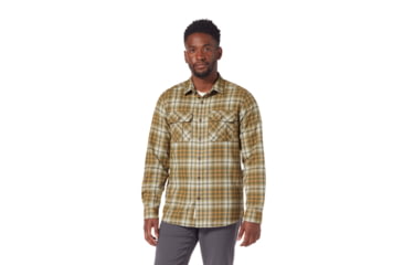 Image of Royal Robbins Lost Coast Flannel Plaid Long Sleeve Shirt - Men's, Small, Dark Olive Rockport Pld, Y422023-986-S