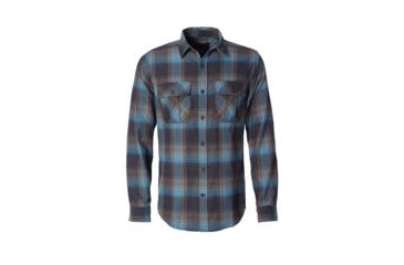 Image of Royal Robbins Lost Coast Flannel Plaid Long Sleeve Shirt - Mens, Adriatic, Small, Y422008-896-S