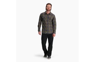 Image of Royal Robbins Lost Coast Flannel Plaid Long Sleeve Shirt - Mens, Asphalt Westport Pld, Small, Y422023049S