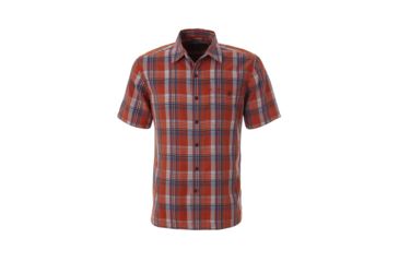 Image of Royal Robbins Mojave Pucker Dobby Plaid Short Sleeve Shirt - Mens, Rooibos Tea, Medium, Y421003-ROOIBOS TEA-M