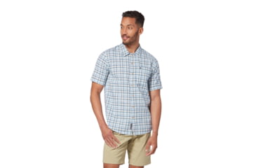 Image of Royal Robbins Redwood Plaid S/S Shirt - Mens, Collins Blue, XXL, Y721024-Collins Blue-XXL