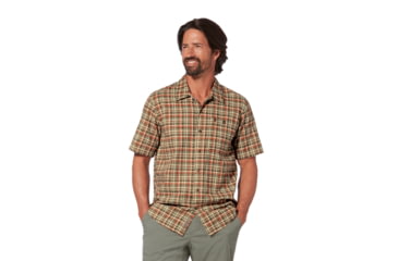 Image of Royal Robbins Redwood Plaid S/S Shirt - Mens, Khaki, L, Y721024-Khaki-L