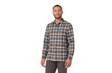 Image of Royal Robbins Thermotech Ren Plaid Long Sleeve Shirt - Men's, Small, Lt Slate Yuba Plaid, Y422020-092-S