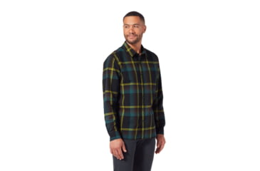Image of Royal Robbins Trouvaille Organic Cotton Plaid Long Sleeve Shirt - Men's, Medium, Jet Black Kruse Pld, Y722018-014-M
